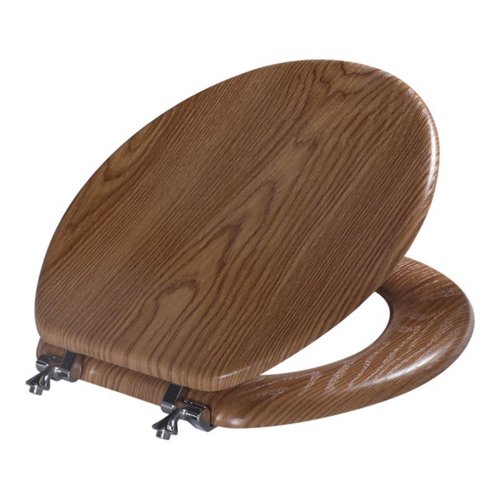 OakBrook Collection Sheridan Round Oak Wood Toilet Seat