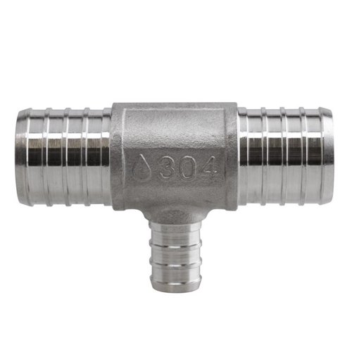 Plumbeeze 1 in. PEX X 1 in. D PEX Stainless Steel Tee