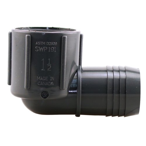 Boshart Industries 1-1/2 in. Insert in. X 1-1/2 in. D FPT Polypropylene 90 Degree Elbow 1 pk