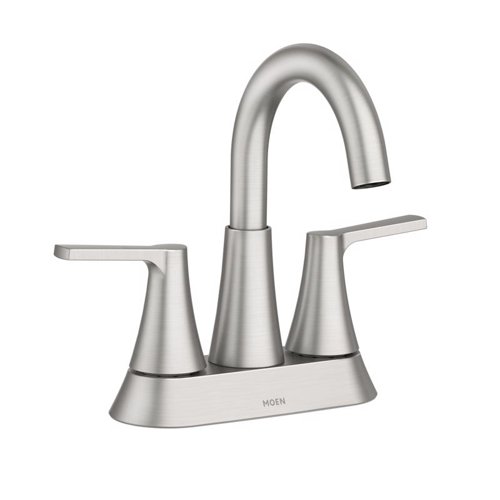 Moen Mikah Brushed Nickel Modern Centerset Bathroom Sink Faucet 4 in.
