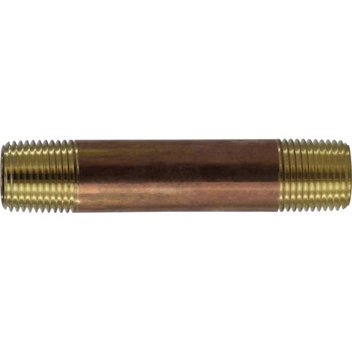 Anderson Metals 1/2 in. MPT in. X 1/2 in. D MPT Red Brass Close Nipple 0.87 in. L