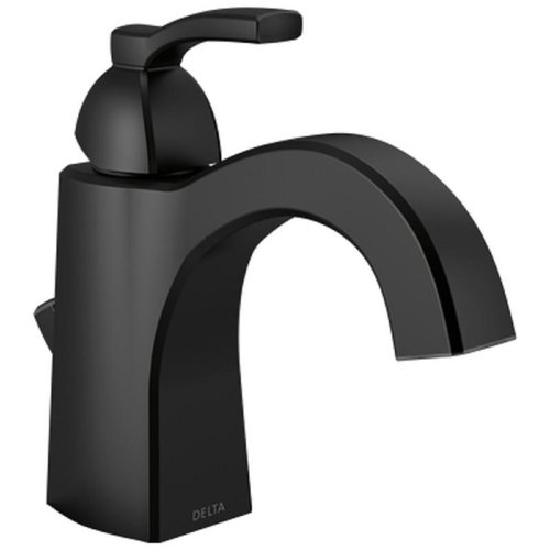 Delta Flynn Matte Black Contemporary Centerset Bathroom Sink Faucet 4 in.