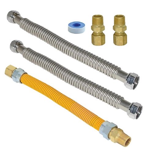 Eastman Stainless Steel Gas Water Heater Installation Kit 1.77 in. H X 23.03 in. L X 7.68 in. W