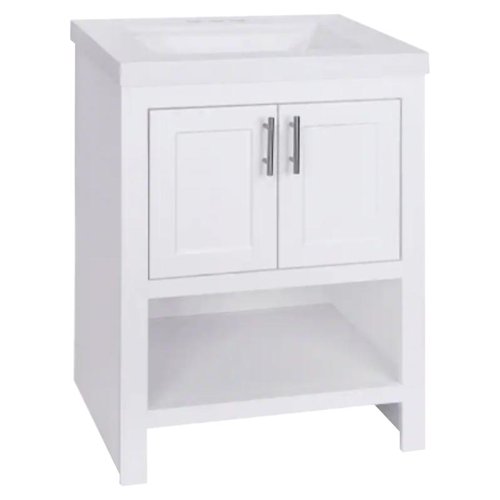 Royal Cabinets Serenity Single White Vanity Combo 24-1/2 in. W X 18.75 in. D X 35.5 in. H
