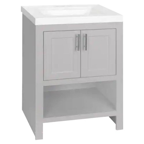 Royal Cabinets Single Gray Vanity Combo 24-1/2 in. W X 18.75 in. D X 35-1/2 in. H