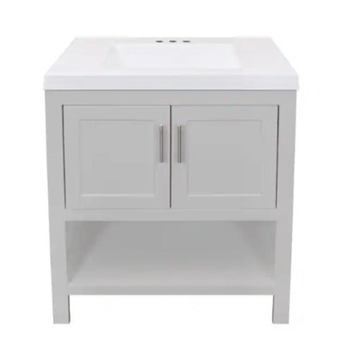 Royal Cabinets Single Gray Vanity Combo 30-1/2 in. W X 19 in. D X 35-1/2 in. H