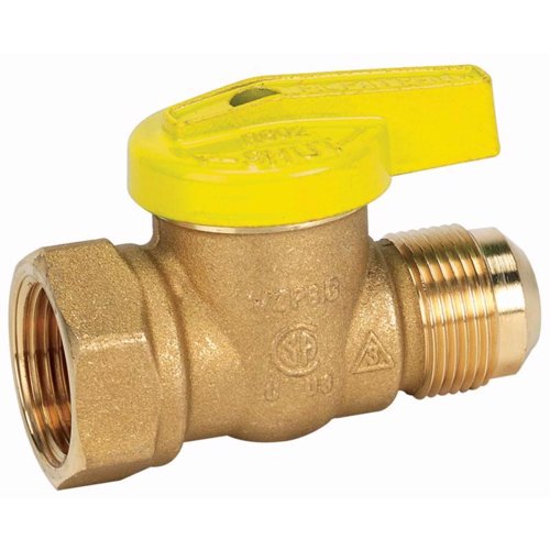 Homewerks 1/2 in. Brass Flare x FIP Ball Valve Quarter-Turn Lever For Gas