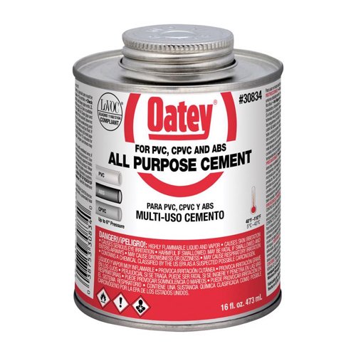 Oatey Clear All-Purpose Cement For ABS/CPVC/PVC 16 oz