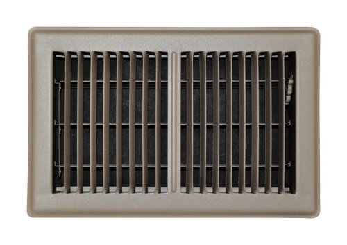 Tru Aire 6 in. H X 10 in. W 2-Way Powder Coat Brown Steel Floor Register