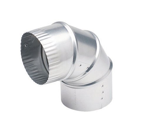 Deflect-O 4 in. L X 4 in. D Silver Aluminum Vent Elbow