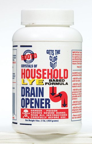Rooto Household Lye Based Crystals Drain Cleaner 1 lb