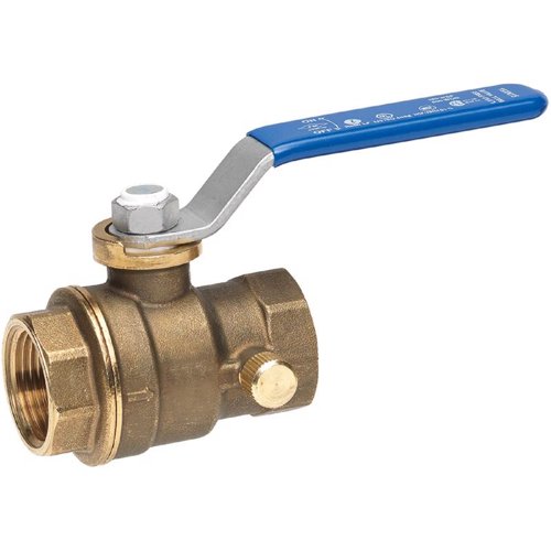 Homewerks 1/2 in. Brass FIP Ball Valve with Drain Full Port Quarter-Turn Lever For Water/Oil/Gas
