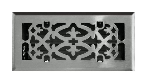 Tru Aire 4 in. H X 10 in. W 1-Way Satin Silver Steel Floor Diffuser