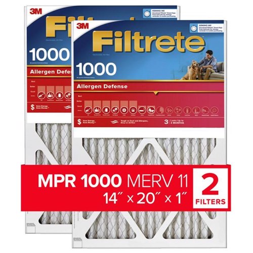 Filtrete 14 in. W X 20 in. H X 1 in. D 1000 MPR Pleated Air Filter 2 pk