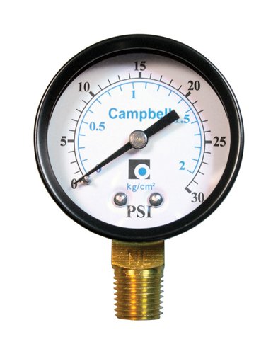 Campbell 2 in. Brass Pressure Gauge 30 psi