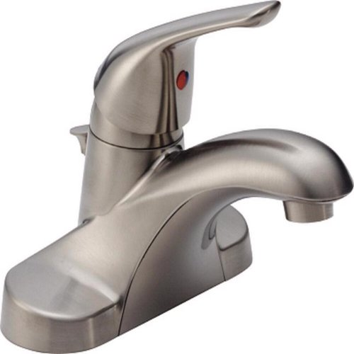 Delta Foundations Stainless Steel Traditional Pop-up Bathroom Sink Faucet 4 in.