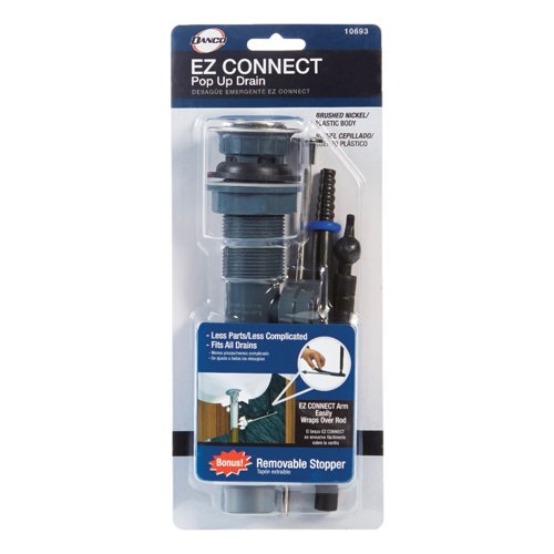 Danco EZ Connect 1-1/4 in. D Brushed Nickel Plastic Pop-Up Lavatory Drain