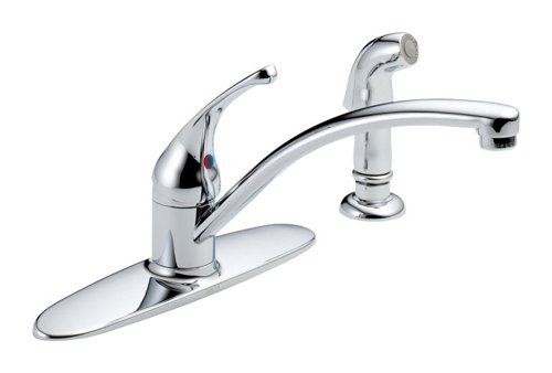 Delta One Handle Chrome Kitchen Faucet Side Sprayer Included