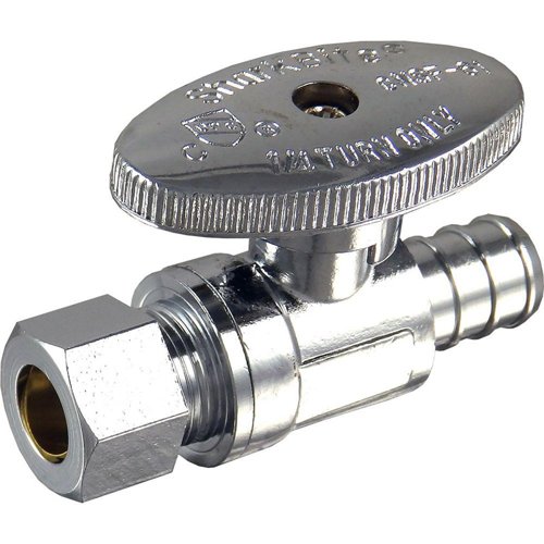 SharkBite 1/2 in. Crimp X 3/8 in. PEX Brass Straight Valve