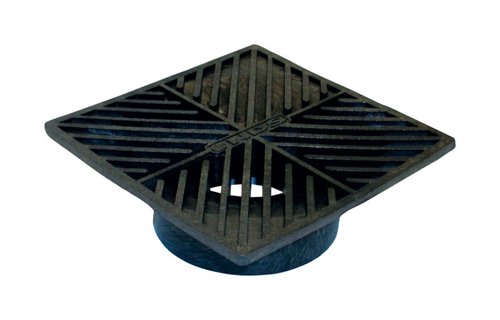 NDS 6 in. Black Square Polyethylene Drain Grate