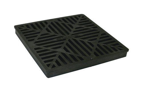 NDS 12 in. Black Square Polyolefin Drain Grate