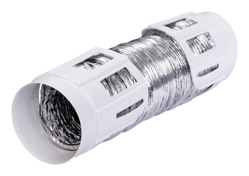 Deflect-O Supurr Flex 8 ft. L X 4 in. D Silver/White Aluminum/Plastic Dryer Vent Kit