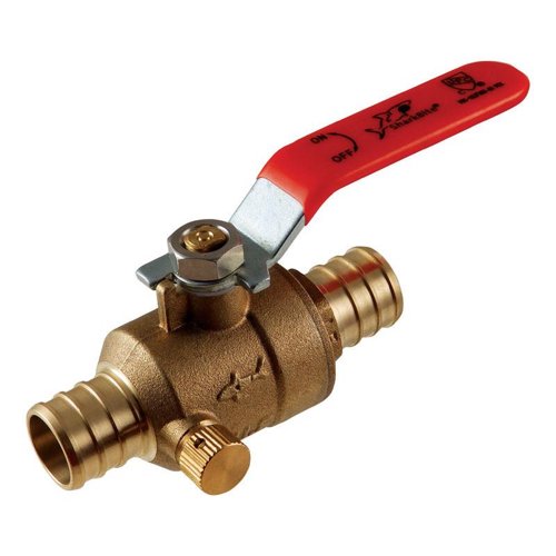 SharkBite 3/4 in. Brass Crimp Ball Valve with Drain Full Port Lever For Potable Water