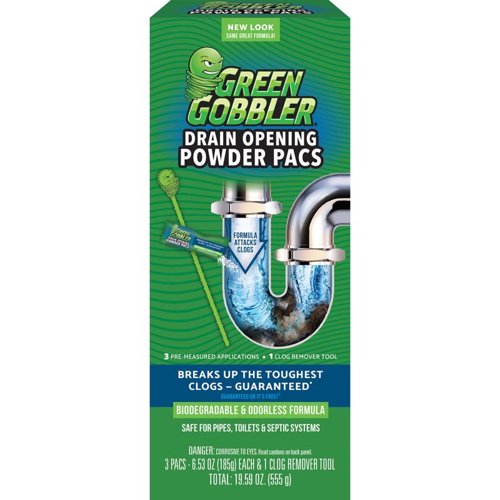 Green Gobbler Ecoworks Powder Drain Opener Pacs 6.53 oz