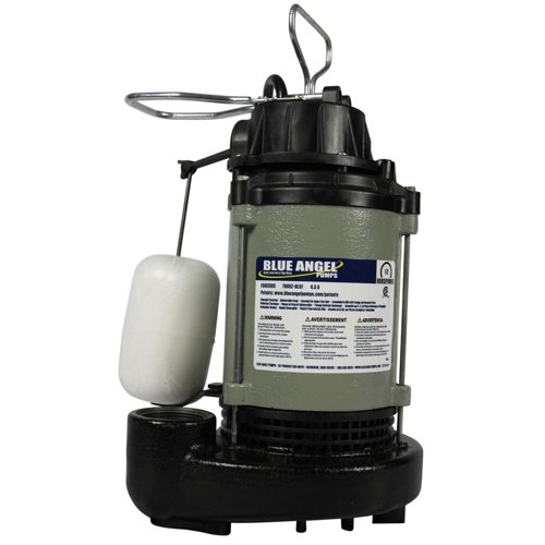 Wayne Blue Angel 1/2 HP 5,220 gph Cast Iron Vertical Float Switch AC Submersible Sump Pump 8 ft