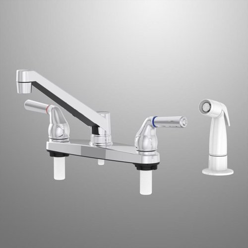 Home Plus Two Handle Chrome Kitchen Faucet Side Sprayer Included