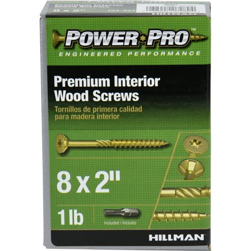 HILLMAN Power Pro No. 8 X 2 in. L Star Yellow Zinc Coarse Wood Screws 141 pk