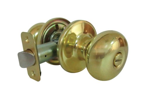 Faultless Mushroom Polished Brass Privacy Knob Right or Left Handed