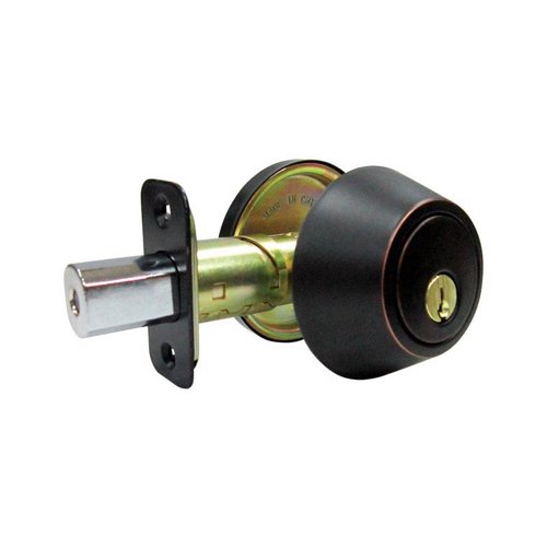 Faultless Aged Bronze Single Cylinder Deadbolt 1-3/4 in in.