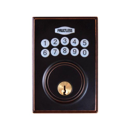 Faultless Aged Bronze Metal Electronic Deadbolt