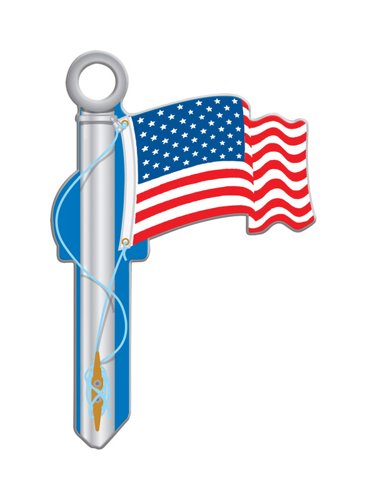 Lucky Line Key Shapes American Flag House Key Blank Double For Kwikset KW1/11