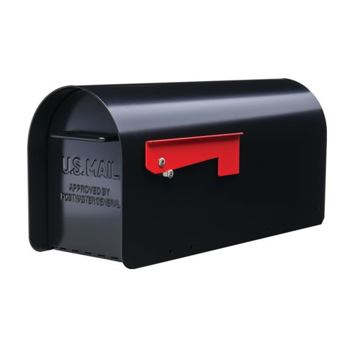 Architectural Mailboxes Ironside Contemporary Galvanized Steel Post Mount Black Mailbox