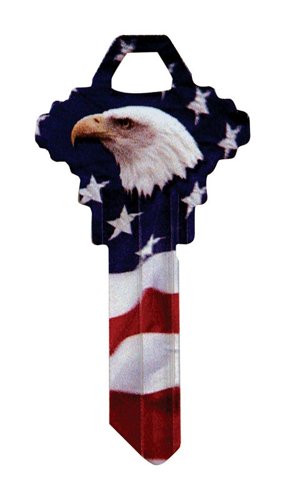 HILLMAN Wackey Flag & Eagle House/Office Universal Key Blank SC1 Single