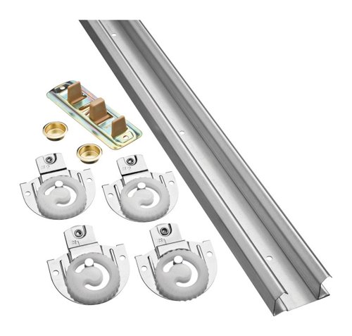 National Hardware 72 in. L Galvanized Silver Nylon/Steel By-Pass Door Hardware Set 1 pk