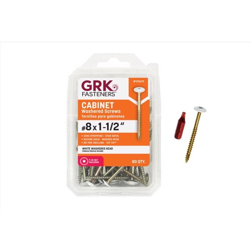 GRK Fasteners No. 8 X 1-1/2 in. L Star Coated Self-Tapping Cabinet Screws 80 pk
