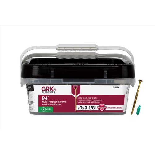 GRK Fasteners R4 No. 9 X 3-1/8 in. L Star Coated W-Cut Multi-Purpose Screws 720 pk