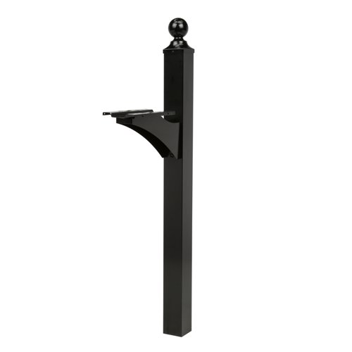 Architectural Mailboxes Landover 56.4 in. Powder Coated Black Aluminum/Steel Mailbox Post