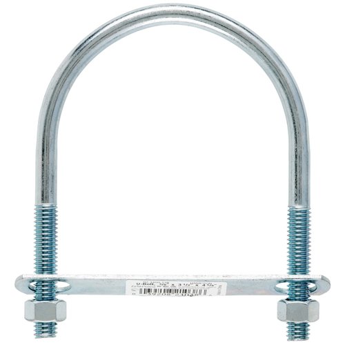Hampton 3/8 in. X 3-1/2 in. W X 4-5/8 in. L Coarse Zinc-Plated Steel U-Bolt