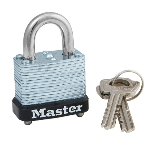 Master Lock 1-1/16 in. H X 1-1/8 in. W Laminated Steel Warded Locking Exterior Padlock