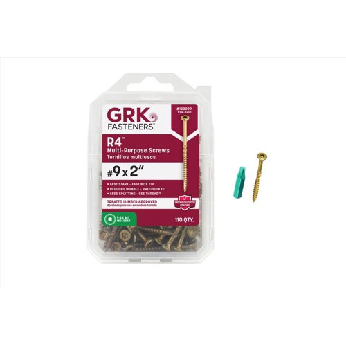 GRK Fasteners R4 No. 9 X 2 in. L Star Coated W-Cut Multi-Purpose Screws 110 pk
