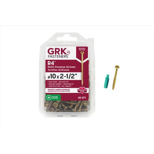 GRK Fasteners R4 No. 10 X 2-1/2 in. L Star Coated W-Cut Multi-Purpose Screws 80 pk
