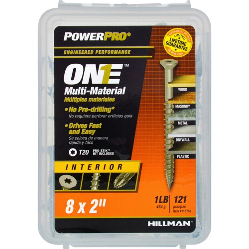 HILLMAN Power Pro No. 8 Ga. X 2 in. L Star Flat Head Coarse Multi-Material Screws