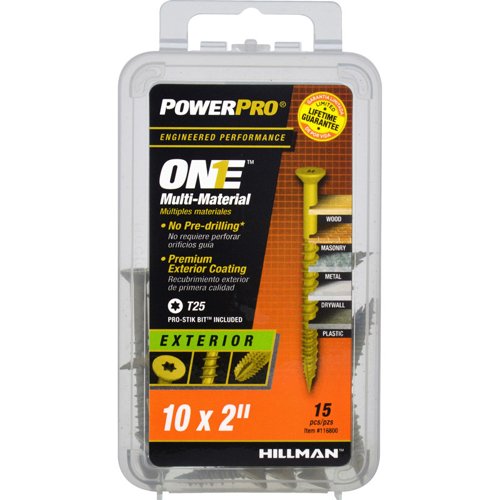 HILLMAN Power Pro No. 10 Ga. X 2 in. L Star Flat Head Coarse Multi-Material Screws