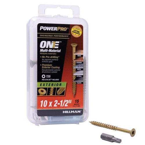HILLMAN Power Pro No. 10 Ga. X 2-1/2 in. L Star Flat Head Coarse Multi-Material Screws