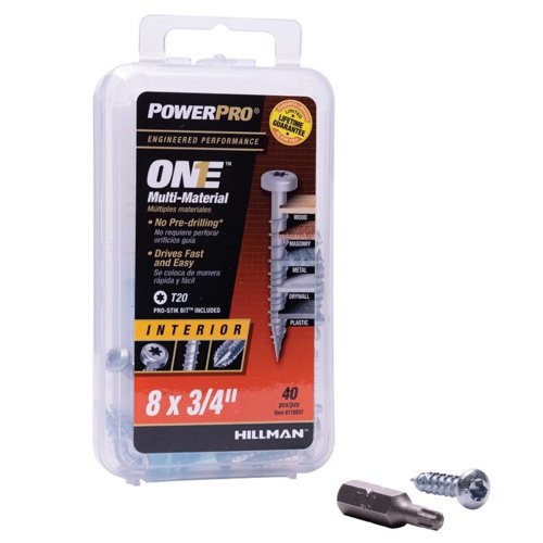 HILLMAN Power Pro No. 8 Ga. X 3/4 in. L Star Pan Head Coarse Multi-Material Screws