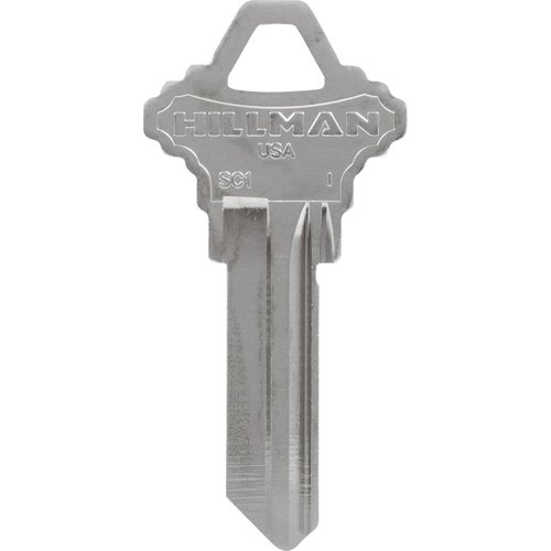 HILLMAN Traditional Silver House/Office Key Blank SC1 Single For Schlage Locks
